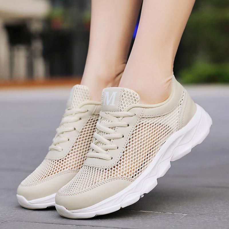 Japanese People Lifestyle - Musim Panas Bernapas Sepatu Wanita Mesh
