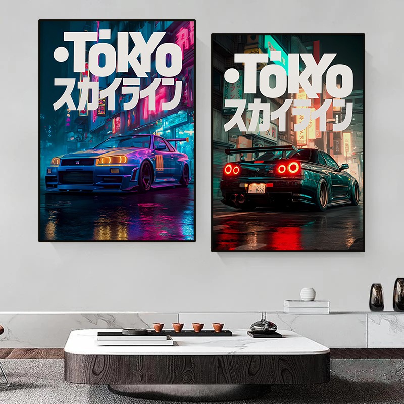 Poster Mobil JDM Tokyo Vintage - Japanese Car Lifestyle ulasan dan harga